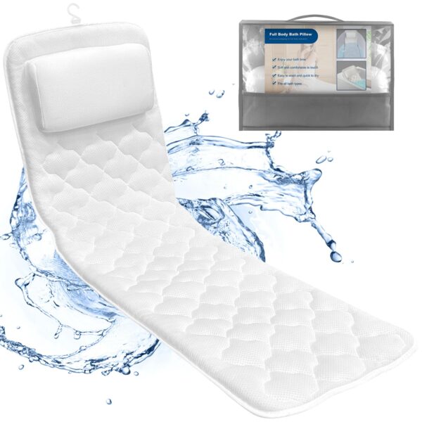 Eulaxlab Full Body Bath Pillow, Spa Bath Pillows for Tub Neck and Back Support