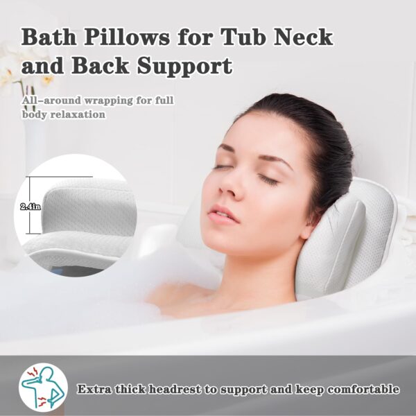 Eulaxlab Full Body Bath Pillow, Spa Bath Pillows for Tub Neck and Back Support - 图片 2