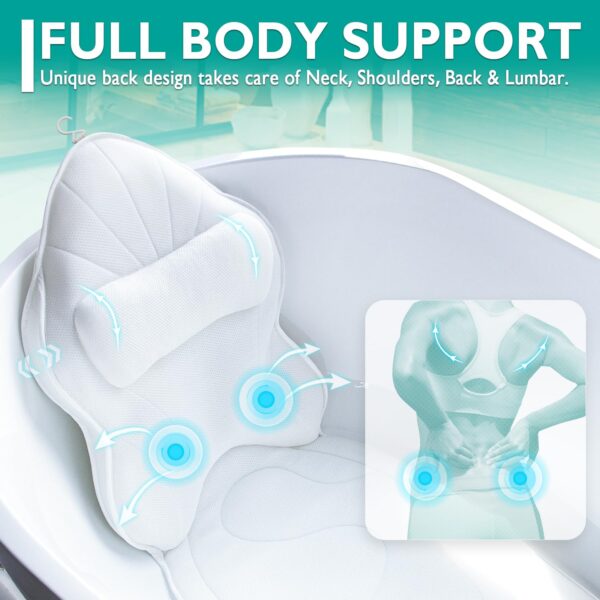 Eulaxlab Thick Full Body Bath Pillows Cushion for Bathtub Neck Shoulder Support - 图片 2