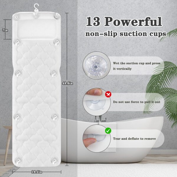 Eulaxlab Full Body Bath Pillow, Spa Bath Pillows for Tub Neck and Back Support - 图片 3