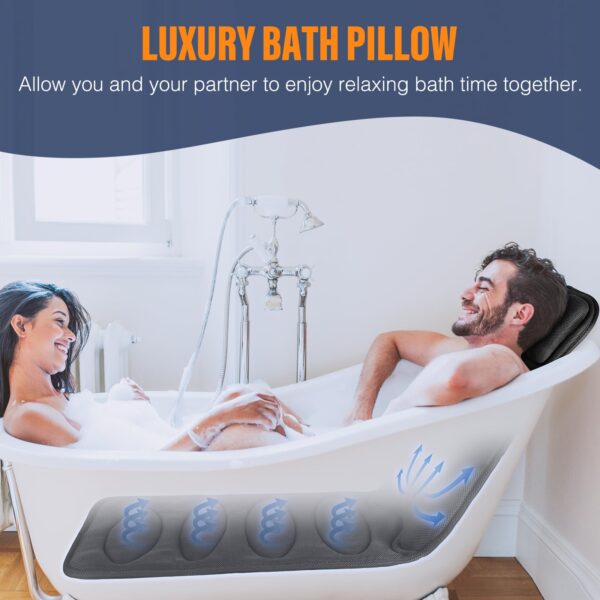 Eulaxlab White Thick Full Body Bath Pillow for Bathtub for Headrest Neck and Back Support - 图片 5