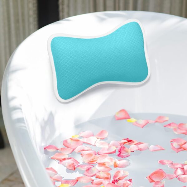 Eulaxlab Blue Bath Pillow for Bathtub with 2 Suction Cups - 图片 3