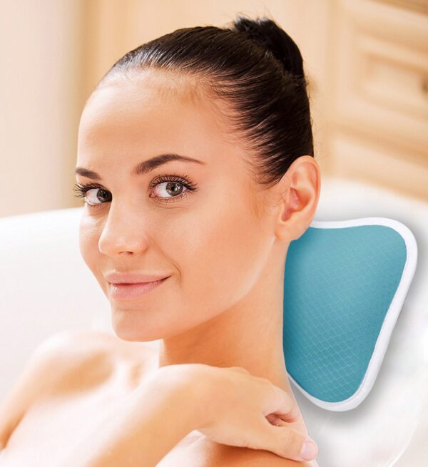 Eulaxlab Blue Bath Pillow for Bathtub with 2 Suction Cups - 图片 2